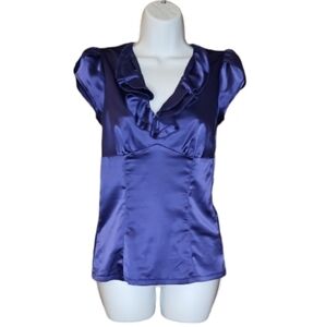 Chime - Silky Ruffled Top - S - EUC